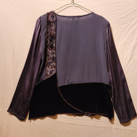 Vintage 1990s Sz S Velvet Burnout Dark Romantic Phoebe Buffay Top & Skirt Set - Picture 10 of 16